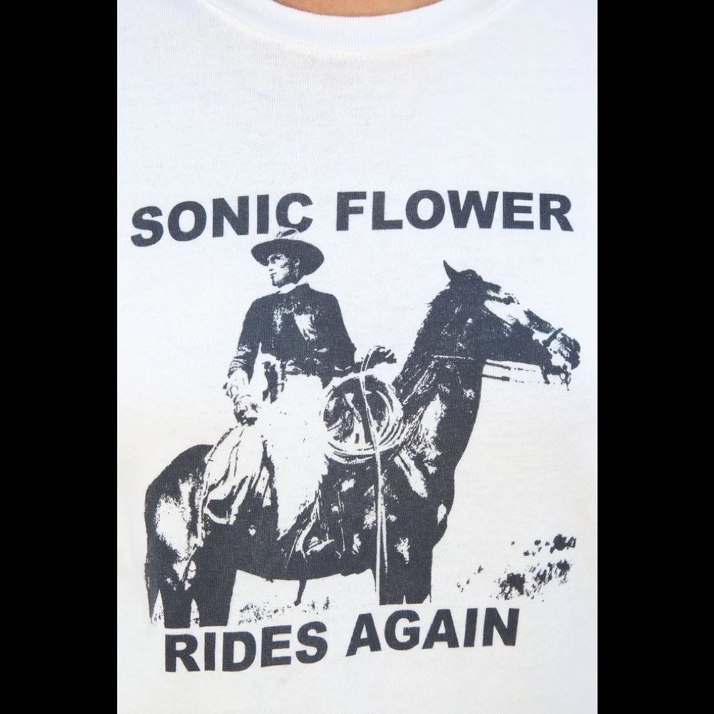 Brandy melville white Chloe sonic flower top - Picture 5 of 6